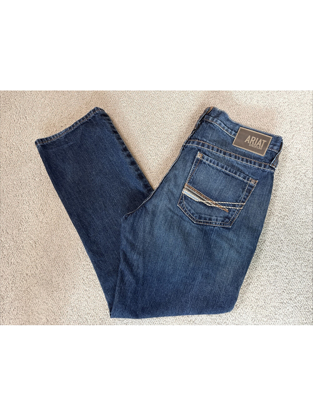 Ariat Jeans Mens 34x30 Blue M2 Relaxed Boot Cut Denim Western Ranch Workwear